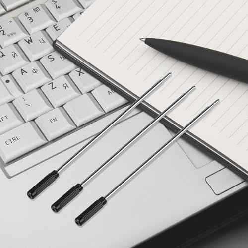 AZUREAL Pen Refills 20P, Replaceable Ballpoint Pen Refills, 1mm Medium Tip, Pen Refills for Twist Pens, Black Ink