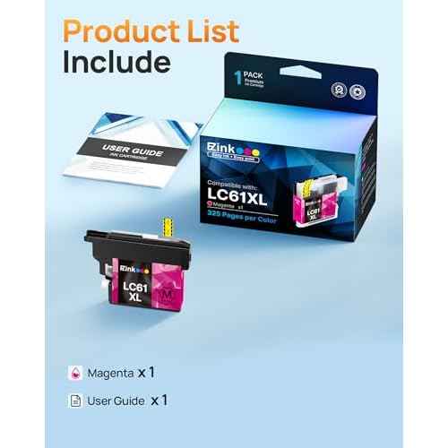 E-Z Ink Compatible Ink Cartridges Replacement for Brother LC61XL LC 61 LC61M to use with MFC-490CW MFC-495CW MFC-6490CW MFC-6890CDW (1 Magenta