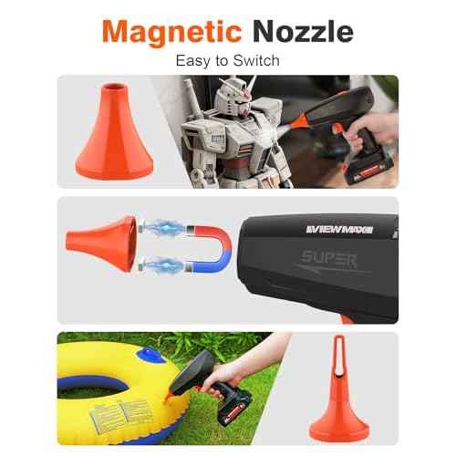 Compressed Air Duster with 20V Battery - 150,000RPM Cordless Electric Duster for PC Cleaning, 4-Gear Portable Air Blower with Magnetic Nozzles, for Keyboard, Computer, Car