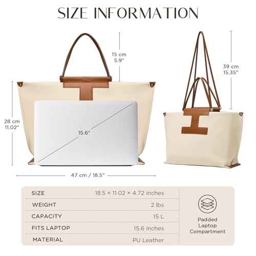 CHUNLI Laptop Tote Bag for Women,15.6 Inch Waterproof Scratch-Resistant Leather Work Computer Bag Business Office Briefcase