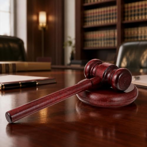 Wooden Judge Gavel and Sound Block Set - Handcrafted Legal Ceremony Tool