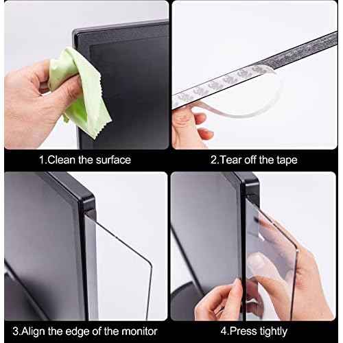 2 Pcs Computer Monitor Memo Board for Frameless Monitors,11.8 X 3.15 Inch Monitor Sticky Note Holder Computer Monitor Message Board for No Edge Monitors