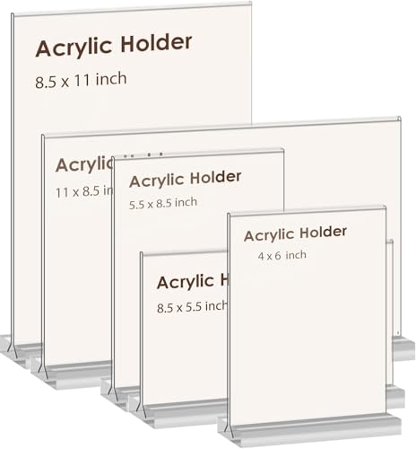 4x6 Inch Clear Acrylic Sign Holder 3 Pack - Double-Sided Display Stand for Business & Retail