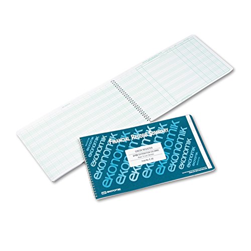 E20 Wirebound Check Register - 40 Sheets, 8.75 x 14.75, Ekonomik