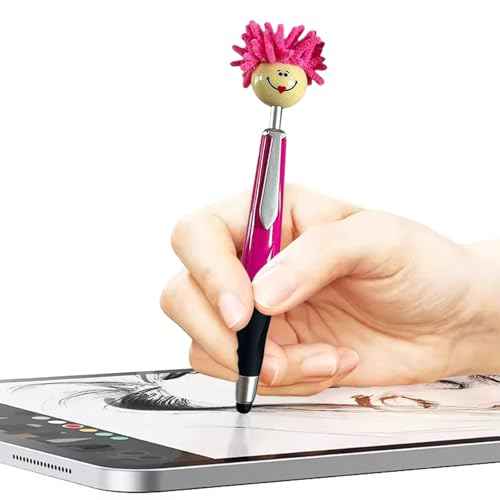 Pens,Funny Mophea Topper Pens,8pcs Mop Head Ballpoint Pens,with Plush Hair Writing Click Pen Portable Cute Cartoon Multi-function Signing Pen Decor Gift for Office Home