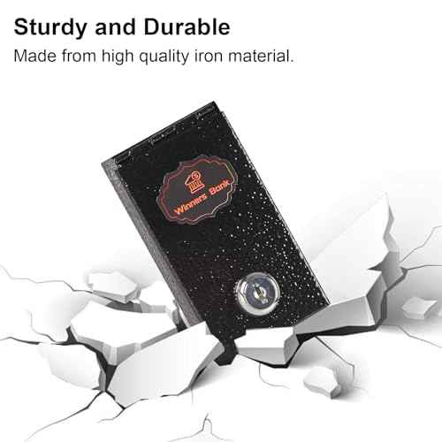 Metal Box for Gambler - Winners Bank Portable Safe Casino Money Pocket Sized Cash Box with Key Go Home Money