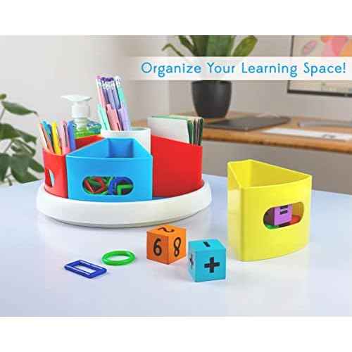 Rotating Art Supply Organizer for Kids, Crayon Caddy for Kids Desk or Pencil and Marker Holder for Teachers, Classroom Arts and Crafts and Homeschool School Supplies Storage