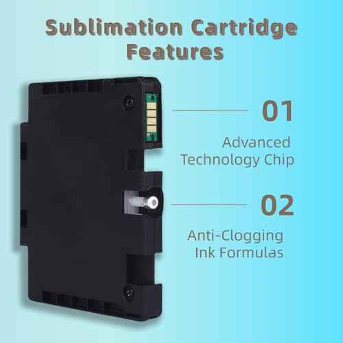 Sublimation Ink Cartridge Latest Upgraded Chip Compatible for SG500 SG1000 Sawgrass Virtuoso SG500 SG1000 Printers£¨Black, Cyan, Magenta, Yellow£©