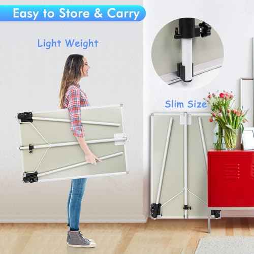 Easel Whiteboard - Magnetic Portable Dry Erase 36 x 24 Tripod Height Adjustable, 3' x 2' Flipchart Easel Stand White Board for Office or Teaching at Home & Classroom (36x24 White)
