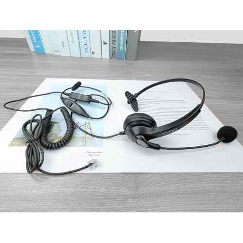 Callez RJ45 Telephone Headset with Microphone Noise Cancelling, Mono Quick Disconnect Phone Headset Compatible with Mitel/Aastra 6865i 6867i 6869i Siemens Unify OpenStage 30 40 60 80 Landline Phones