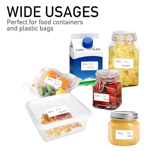 1000 Pcs Blank Removable Freezer Labels Water Oil Resistant for Food Containers Jars Pantry Organization (Each Measures 1¡± x 2¡±)