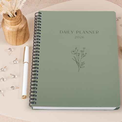 Beautiful 2026 Daily Planner - 7" x 10" Daily Planner for Women or Men with Weekly & Monthly Spreads for Easy Planning - Perfect Calendar Book To Organize All Tasks and Boost Productivity