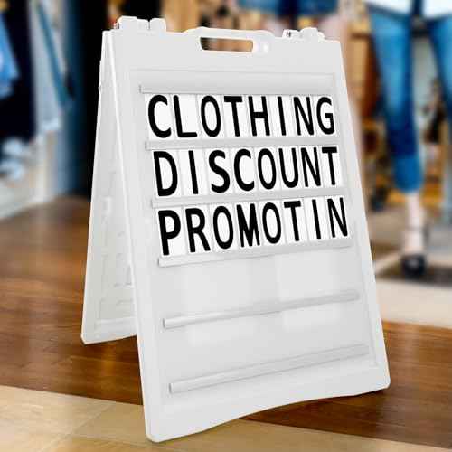 78 Pcs Replacement Letters for White Message Board Sidewalk Signs Outdoor Plastic Changeable Letters for Yard Signs with 4 Inch Tracks, from A to Z Black on White Background