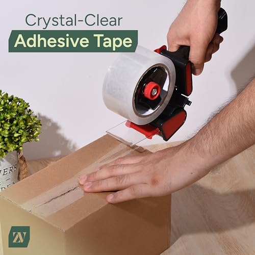 Zuvo Clear Heavy Duty Packing Tape with Dispenser - 6 Rolls