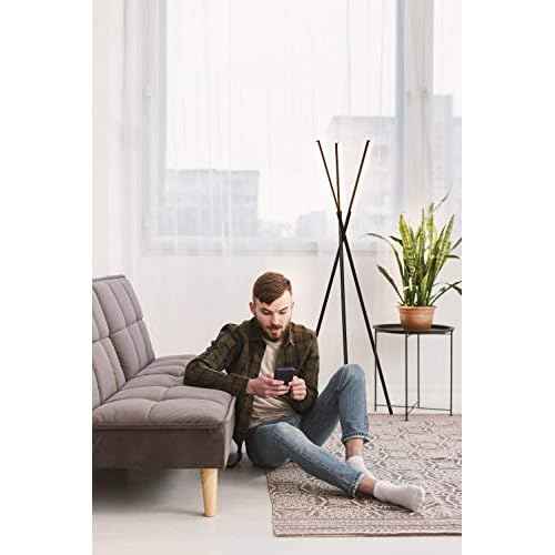 Brightech Stix LED Tripod Floor Lamp for Living Room - Dimmable Modern Standing Lamp, with 3 Lights for Bedroom - Contemporary Office Lighting- Black