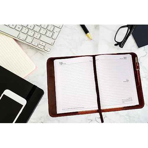 Brown Leather Journal Cover, Distressed XL Journal 7.5x9.75 Handmade Leather Notebook Bible Cover Travelers Notebook Refillable Planner B5 Composition Notebook Holder