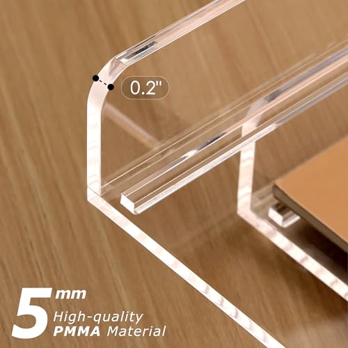 SANRUI Thin 2 Tier Stackable Acrylic Letter Tray - A4 Desk Organizer