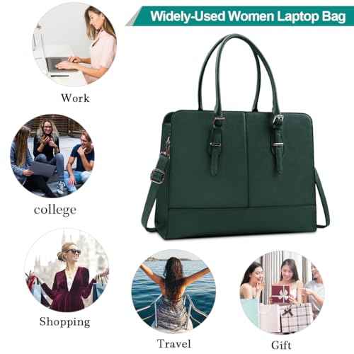 Laptop Bag for Women Leather Work Tote 15.6 Inch Laptop for Computer Messenger Bag Waterproof Briefcase Business Office Professional Large Capacity Handbag Shoulder Teacher Nurse Bag