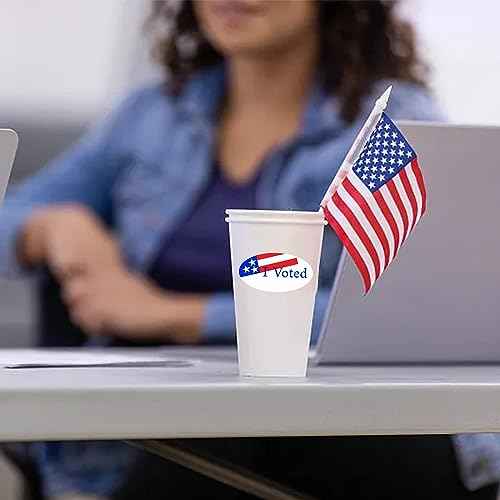 I Voted Stickers Election Day Labels 1¡¿2 Inch Oval with American Flag Pattern - 500 Labels Per Roll (10 Rolls)