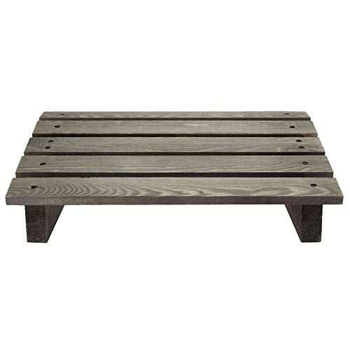 MyGift 15-Inch Vintage Gray Wood Ergonomic Home or Office Under-Desk Footrest Tilted Foot Stool