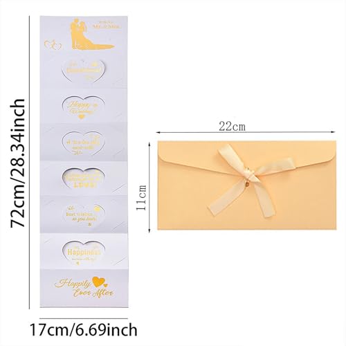 QTLJJBY Off White 6 Slot Wedding Money Gift Holder for Bride & Groom