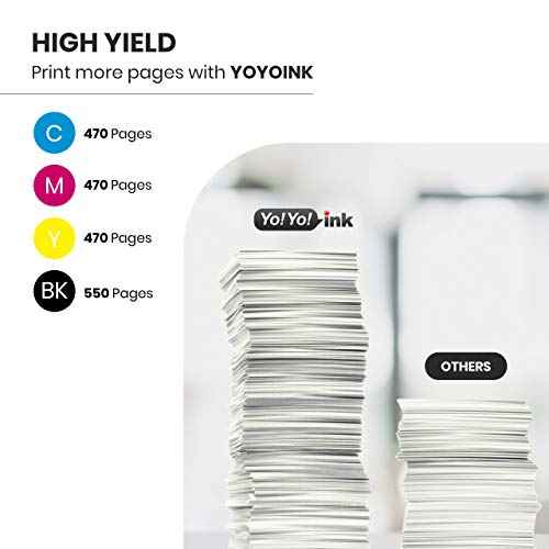 YoYoink 5-Pack Remanufactured Ink Cartridge Replacement for Epson T202XL 202 XL (2 Black, 1 Cyan, 1 Magenta, 1 Yellow)