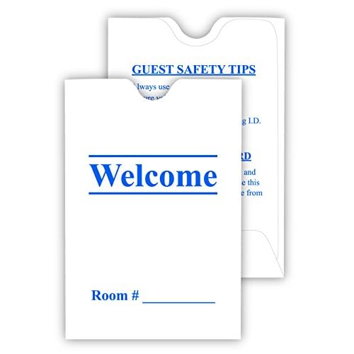Hotel & Motel Keycard Envelope/Sleeve"Welcome", 500 per case (Blue)