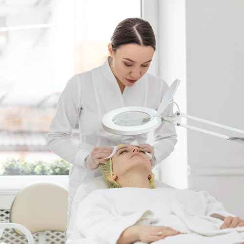 12W LED Magnifying Lamp with Clamp - 10 Brightness Levels, 6500K, 1200 Lumens | 5 Inch Lens (1.75x Magnification/3 Diopters) for Reading, Sewing, Nail Art & Crafting (White)