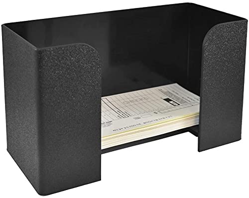 BankSupplies Deposit Ticket Holder | 10W x 4D x 6H | Black Textured, Molded Plastic | Check & Voucher Sorter | Desk Organizer for Deposit Slips, Receipts, Forms, Tickets