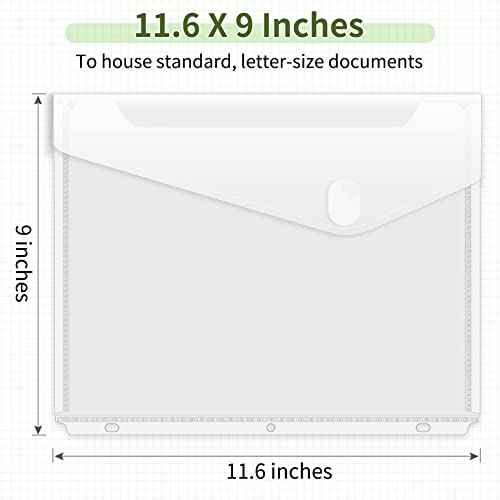 Sooez 30 Pack Binder Folders with Space-Saving Closure, Super Heavyweight Binder Pockets for 3 Ring Binder, High Capacity Clear Binder Pouch, Side Loading, 3 Ring Folders with Pockets, Letter Size