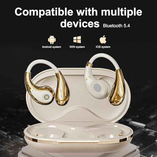 Language Translation Earbuds with Display, 3-in-1 AI Translator Earbuds, Real Time 144 Language Translator Earbuds for iOS and Android, Suitable for Business Travel Study (Beige)