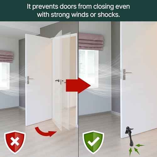 Kickdown One Touch Door Stopper 4 inch - Durable Heavy-Duty Design with Anti-Slip Door Holder Door Stop (Black, Stopper x 3pack)