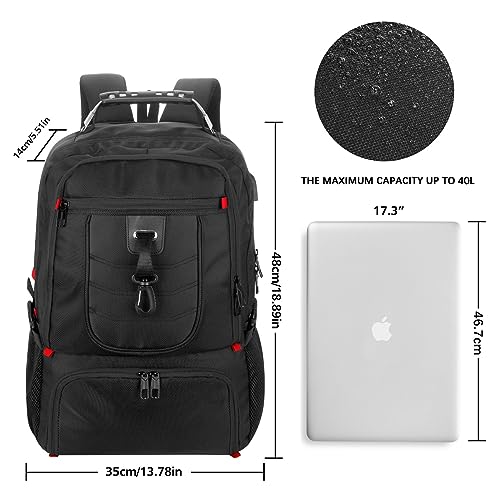 Boy School Backpack with Shoe Compartment,Gym Backpack with 17.3 inch Laptop Compartment for Men Women,Teens Bookbag College Student Travel Mochilas Escolares para Adolescentes