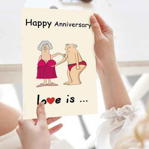 Funny Anniversary Card Gifts for Couple Husband Wife, Happy Wedding Anniversary Decoration for Men Women