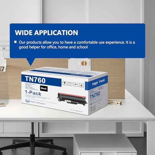 TN760 High Yield Toner Cartridge 1 Pack Replacement for Brother TN-760 TN730 Toner Cartridge Black to Use with HL-L2350DW HL-L2395DW HL-L2370DW MFC-L2750DW MFC-L2710DW DCP-L2550DW Printers