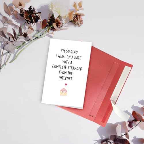 SuperShunhu Funny Anniversary Card for Husband Wife, Hilarious Wedding Anniversary Card, Valentine's Day Card Gifts for Him Her, Internet Stranger Greeting Card, Online Dating Card