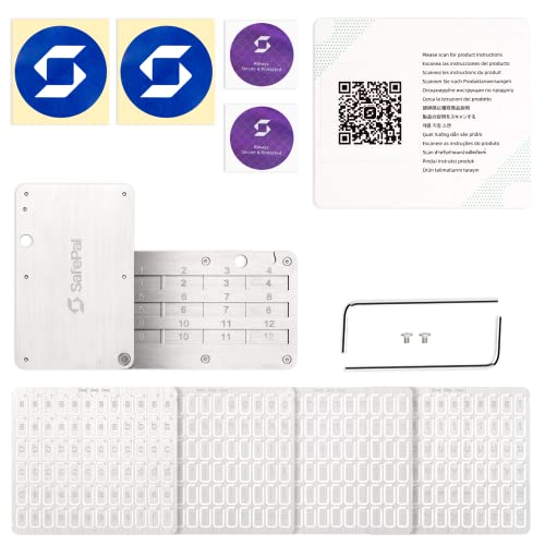 SafePal Cypher - Crypto Seed Phrase Backup, Metal Seed Board, Cold Storage for Mnemonic, Steel Bitcoin Wallet, Store up to 24 Seed Words, Compatible with BIP39 Crypto Wallets, Ledger, Trezor, Metamask