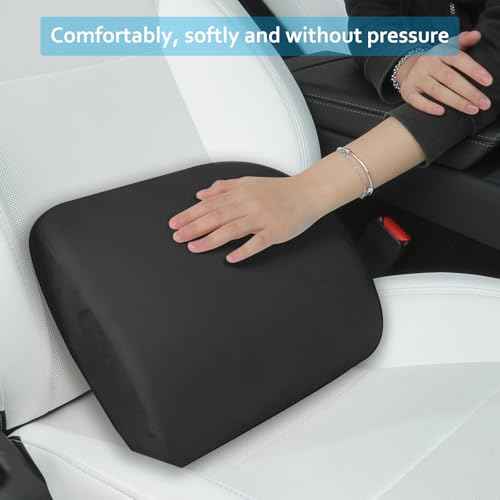 Lumbar Support Pillow Ergonomic Memory Foam Lumbar Pillow for Lower Back Pain Relief - Back Cushion for Driving, Chair Support for Car, Office & Gaming Chairs (Black, 1PC)