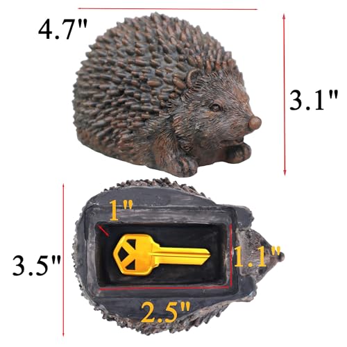 Memeyou Hedgehog Key Hider Rock: Outdoor Weatherproof Secret Key Safe