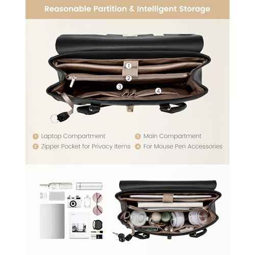 LOVEVOOK Laptop Bag for Women Work Tote Messenger Bag Waterproof Business Office Professional Handbag Shoulder Bag