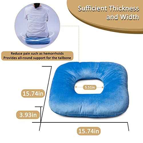 Donut Pillow for Tailbone Pain Relief, Wheelchair Cushion for Hemorrhoids and Bed Sores, Pregnancy, Donut Pillow Suitable for Office, Long Travel, Car and Home Sofa