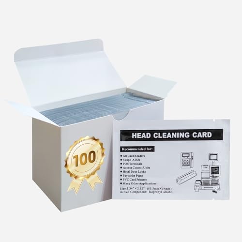 Credit Card Reader Cleaning Cards CR80 Dual Side POS Swipe Card Reader Cleaner for MSR90 MSR605X MSR X6 etc. (50 Cards)