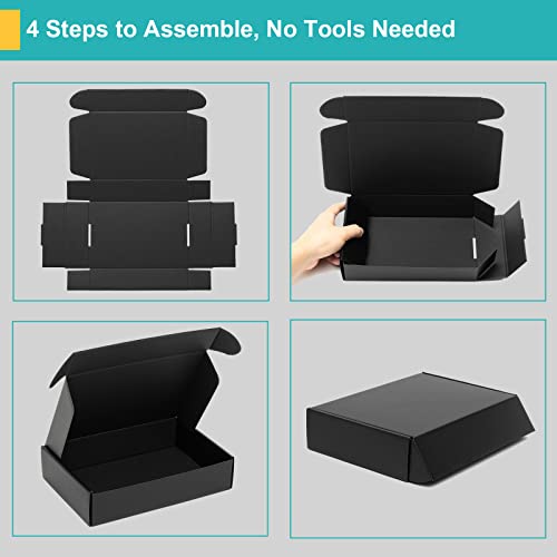 Mcfleet 4x4x2 Inch Black Shipping Boxes 24 Pack - Corrugated Cardboard
