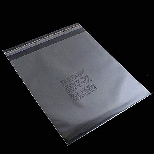 50 Pack 10" x 13" Self Sealing Adhesive Clear Plastic OPP Poly Bags Transparent Clear Bags T Shirt Flat Open Top Apparel Poly, (10" x 13" (50 Count))