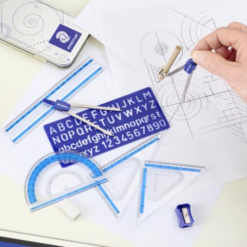 STAEDTLER 10-Piece Math Drawing Set with Metal Compass & Ruler - 36 Pack