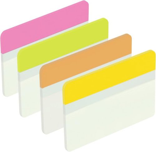 Post-It 686-PLOY Index Strong Filing Tabs, Pink, Green, Orange, Yellow, 51 x 38 mm (6 of Each Colour)
