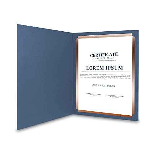 SUNEE Certificate Holders(Navy Blue, 50 Packs), Diploma Covers Gold Foil Border, for Letter Size 8.5x11 Certificates, Cardstock, Document Papers
