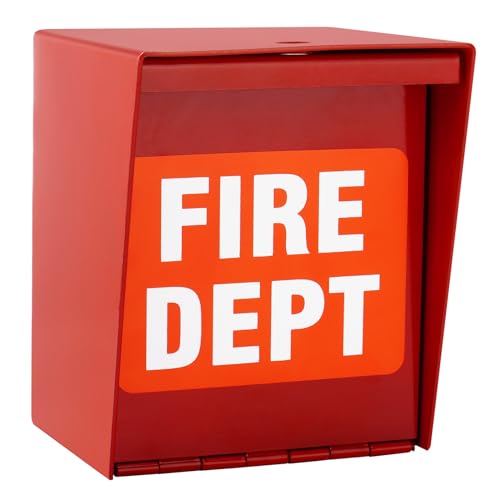 Fire Department Box With Lock Hole Red Heavy Duty Stell