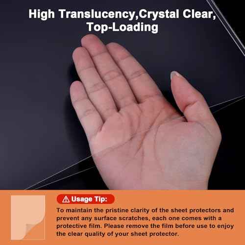 Ndsox 5 Pack 18" x 24" Rigid Print Protectors Clear Hard Plastic Sheet Protectors Poster Sleeves Top-Loading Rigid Newspaper Magazine Page Holders for Photos, Presentations, Art Painting, Sheet Music