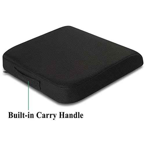 Extra-Large Memory Foam Seat Cushion ? Perfect for Office Chair and Wheelchair ? Does Not Slip Even on Smooth Marble Floors ? Washable & Breathable Cover ? Relieves Back Pain ? 19¡±x17¡±x3¡±
